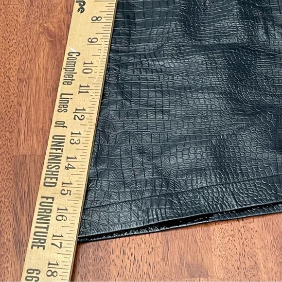 Helmut Lang Croc Embossed Patent Leather Asymmetrical Mini Skirt Black 10 Large - Picture 11 of 14